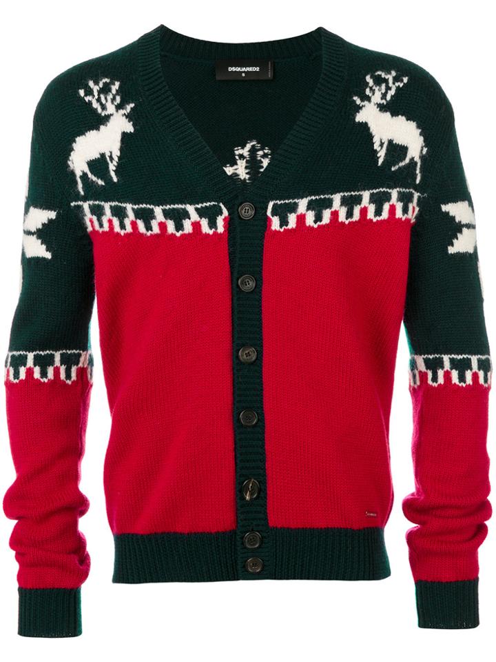 Dsquared2 Deer V-neck Cardigan - Blue