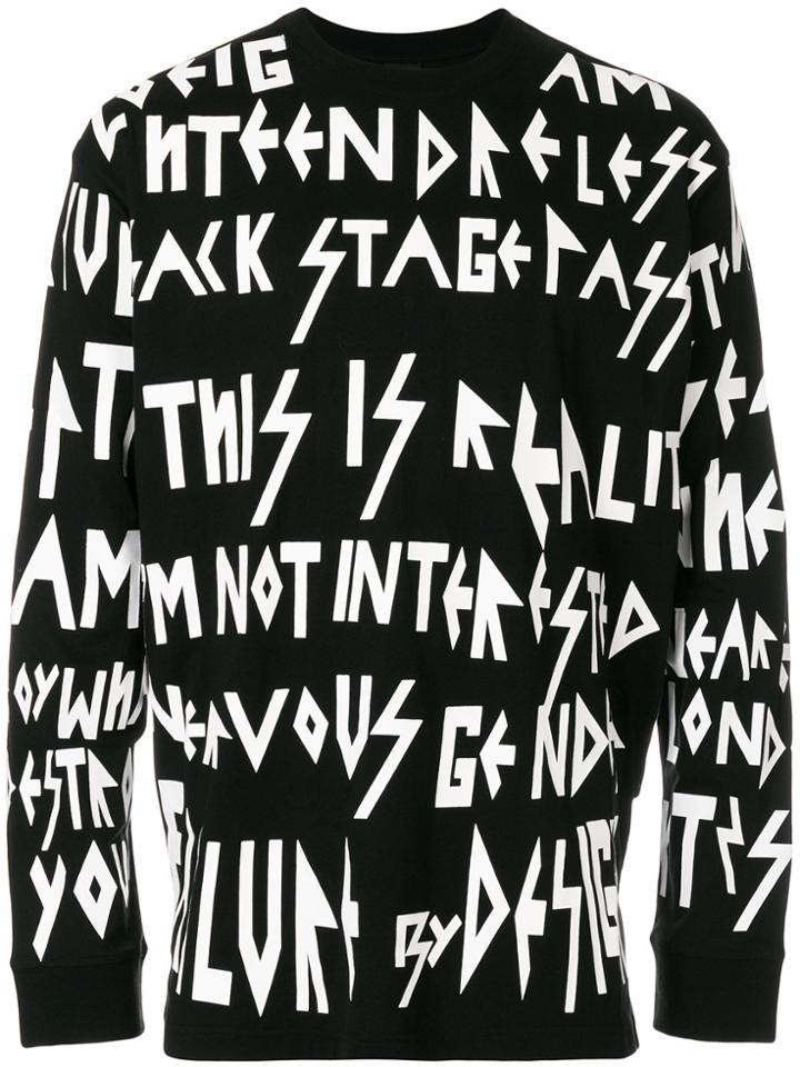 Ktz Letter Print Long Sleeve T-shirt - Black