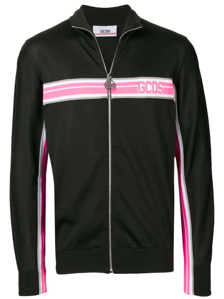 Gcds Logo Stripe Track Jacket - Black