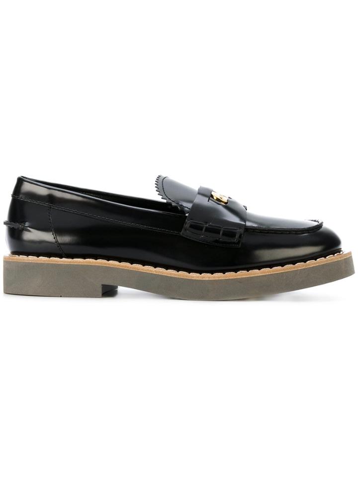 Miu Miu Logo Loafers - Black
