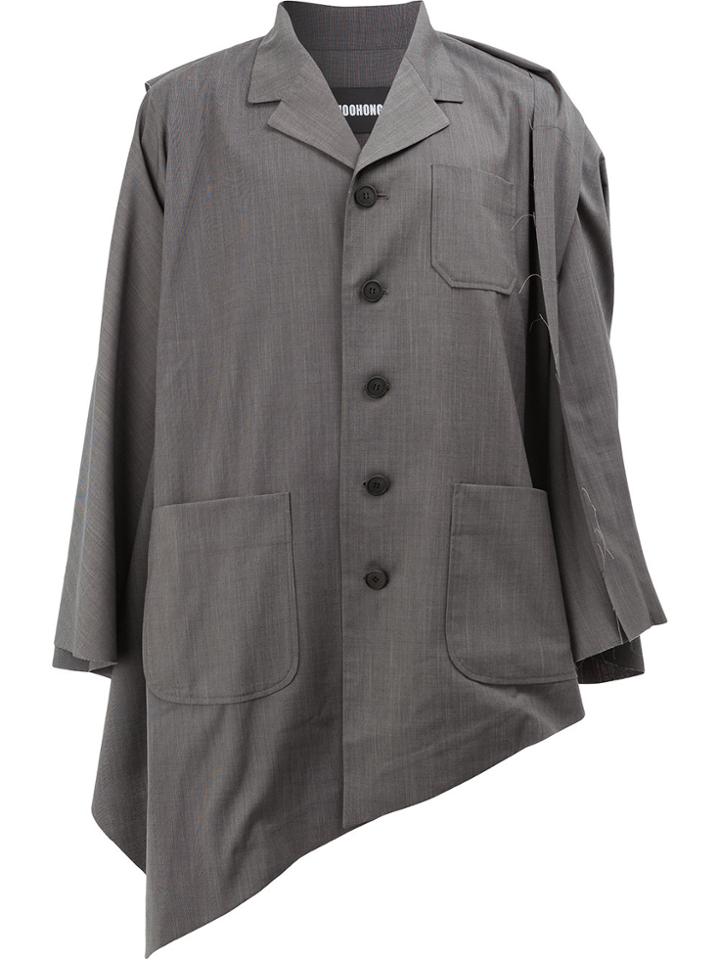Moohong Asymmetric Hem Jacket - Grey