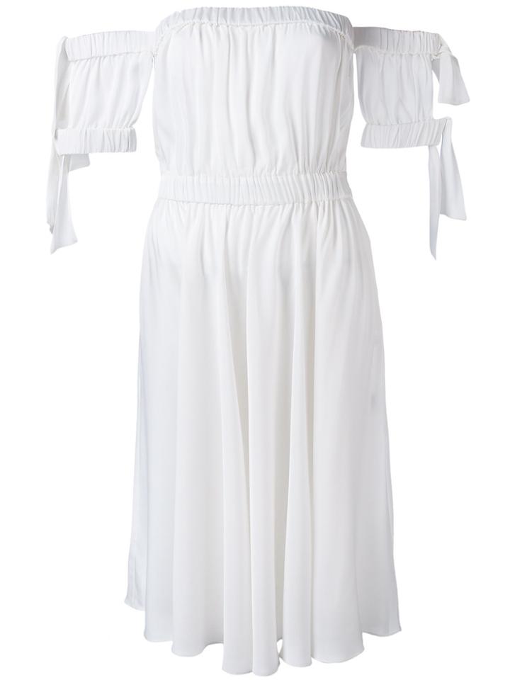 Milly Flared Off-shoulder Dress - White