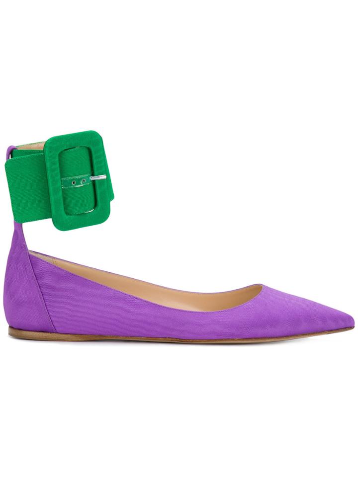 Attico Julia Buckle Flat - Pink & Purple