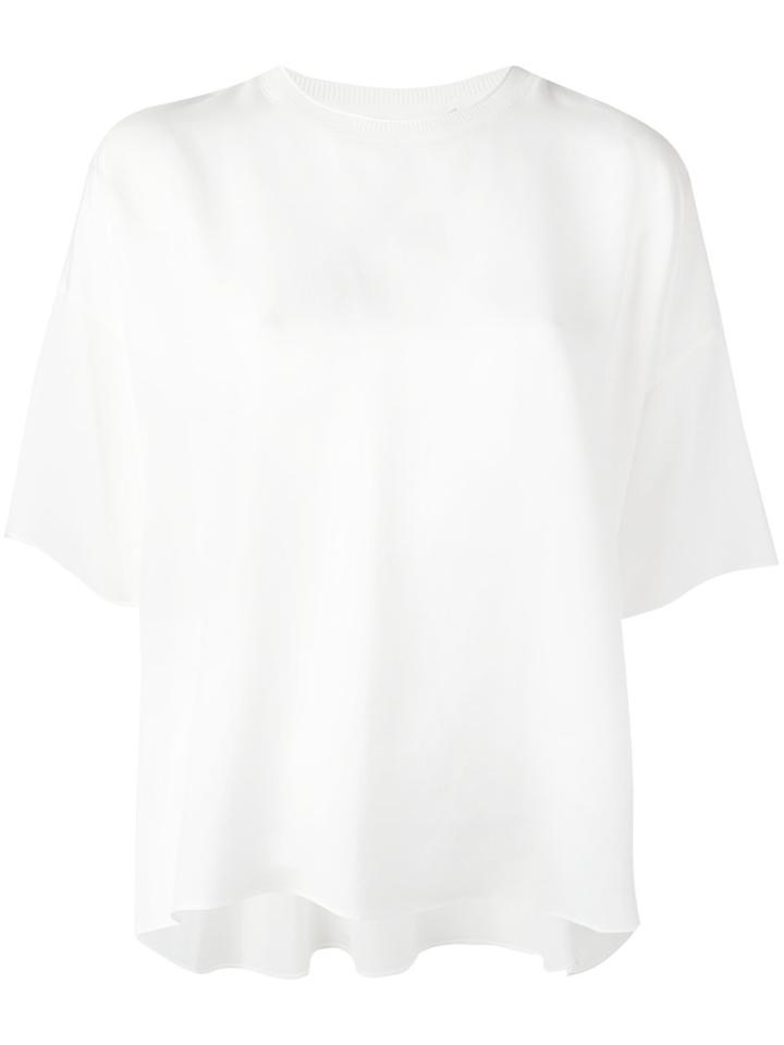 Vince Oversized T-shirt, Women's, Size: Small, White, Silk/rayon/nylon/spandex/elastane