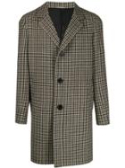Lanvin Single-breasted Check Coat - Brown