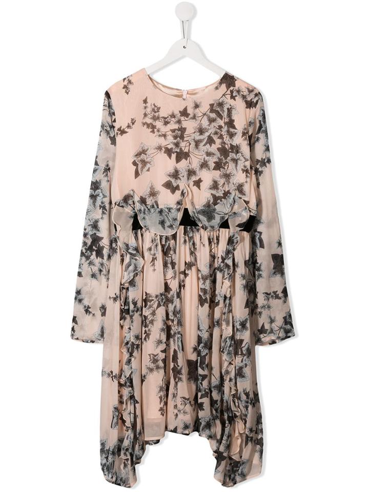 Philosophy Di Lorenzo Serafini Kids Teen Ivy Print Dress - Pink