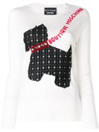 Boutique Moschino Dog Appliqué Sweater - White
