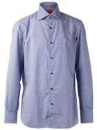 Isaia Basic Button Shirt, Men's, Size: 15&frac12;, Blue, Cotton