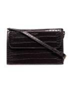 Saint Laurent Bordeaux Red Catherine Crocodile-effect Leather Shoulder