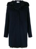 Yves Salomon Raccoon Fur, Lamb Fur And Cashmere Hooded Coat - Blue