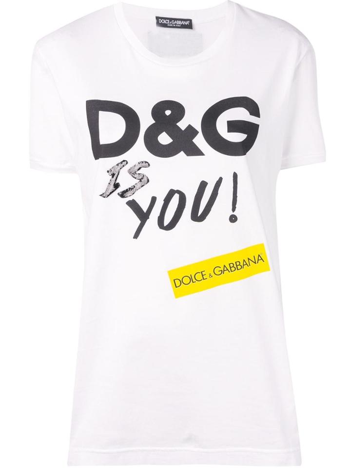 Dolce & Gabbana White Logo T-shirt
