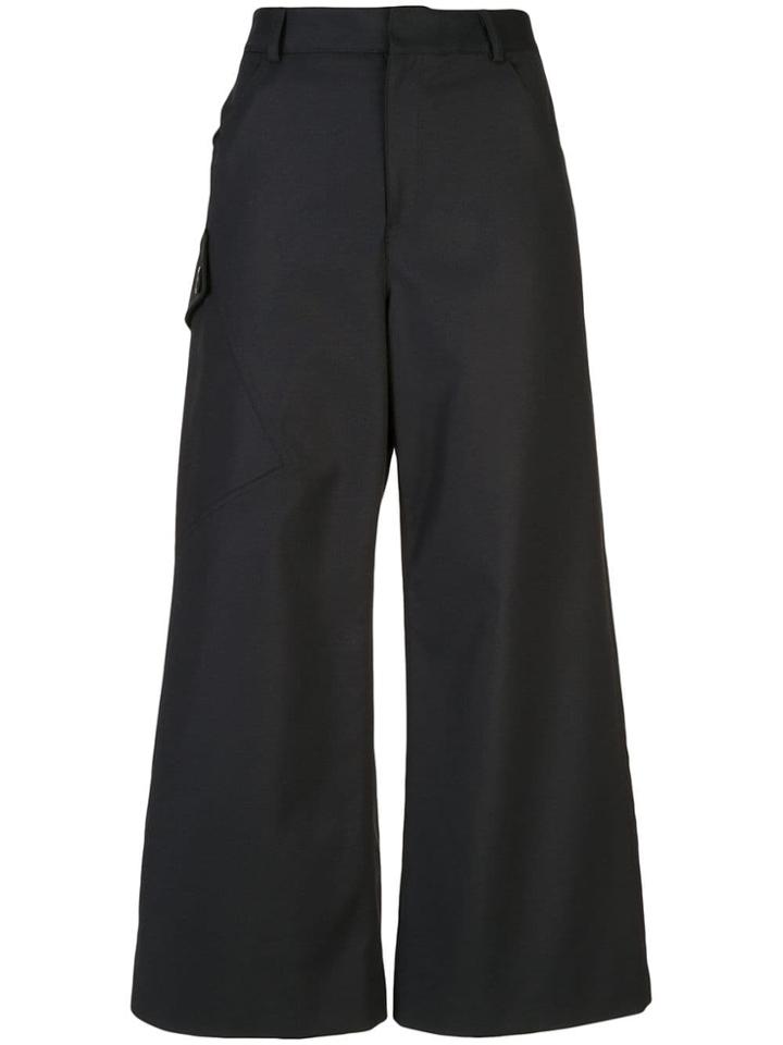 Derek Lam Cotton Sateen Culotte With Utility Pocket - Black