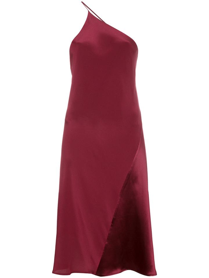 Kacey Devlin One Shoulder Midi Dress - Red