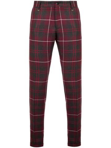 Lords And Fools Checked Print Trousers - Red