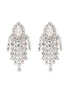 Alessandra Rich Crystal Drop Earrings - Silver