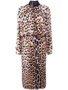 Tom Ford Leopard Print Longsleeved Dress, Women's, Size: 40, Silk/rayon/lamb Skin