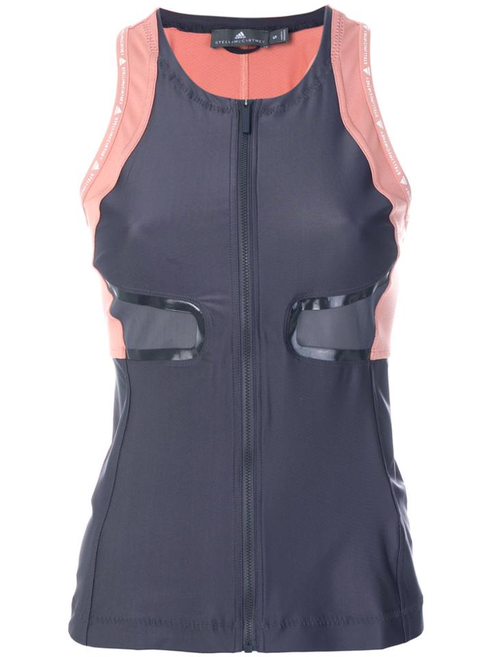 Adidas By Stella Mccartney Zip Front Sports Tank - Grey