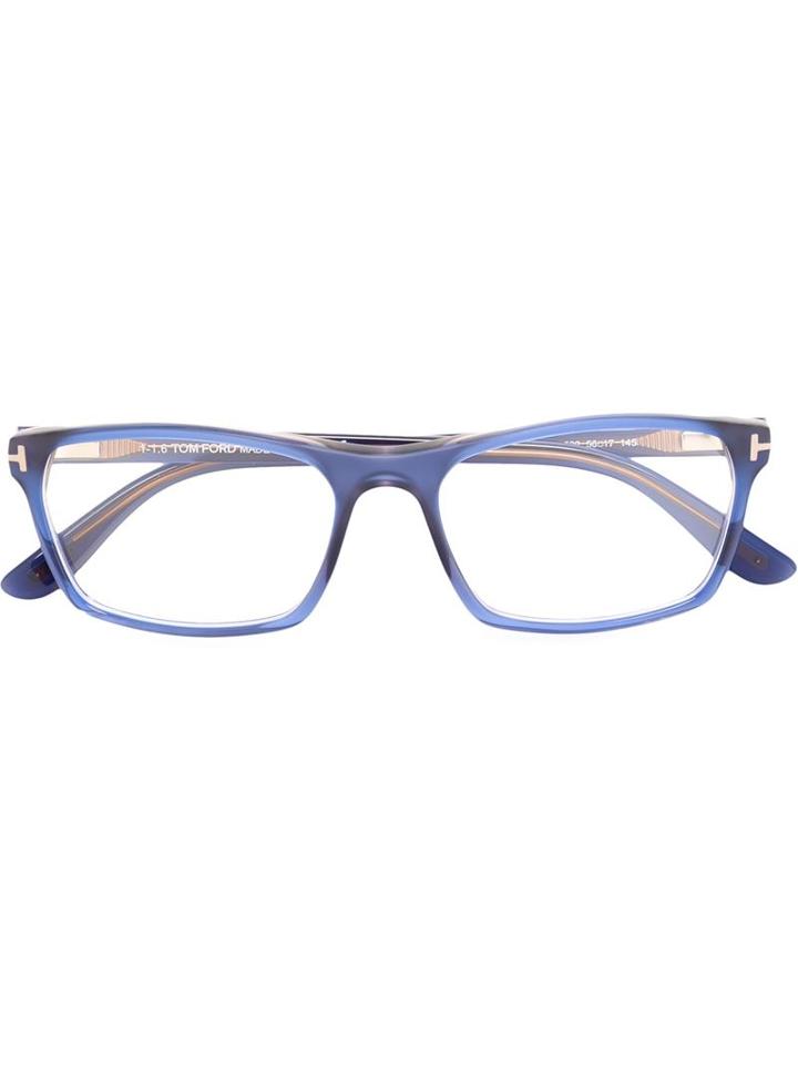 Tom Ford Square Frame Glasses, Blue, Acetate