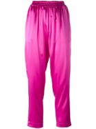 Gianluca Capannolo Satin Tapered Trousers - Pink & Purple