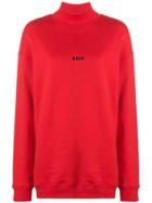 Msgm Turtle Neck Sweatshirt - Red