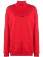 Msgm Turtle Neck Sweatshirt - Red
