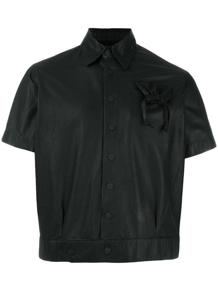 Ktz Drawstring Pocket Cropped Jacket - Black