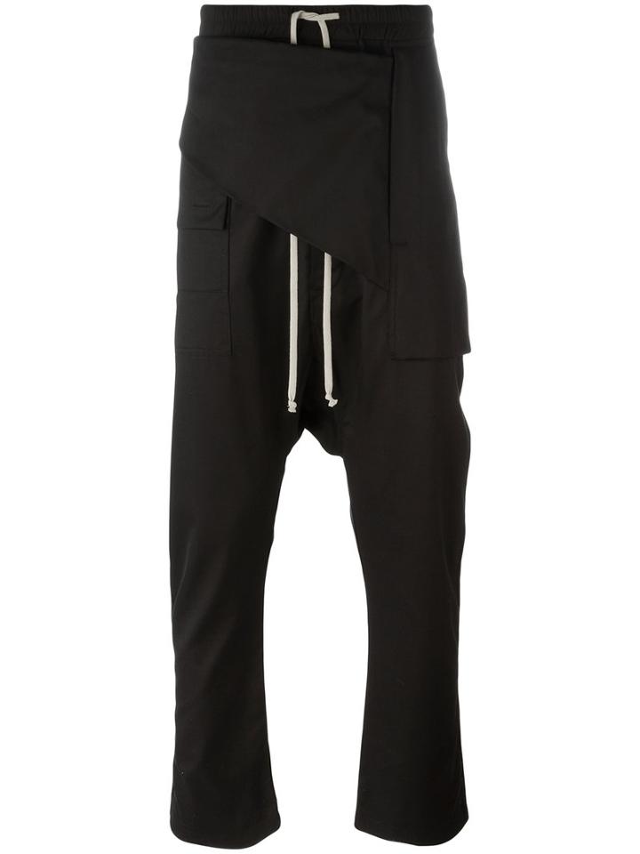 Rick Owens Drkshdw - Drop-crotch Trousers - Men - Cotton - M, Black, Cotton