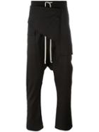 Rick Owens Drkshdw - Drop-crotch Trousers - Men - Cotton - M, Black, Cotton