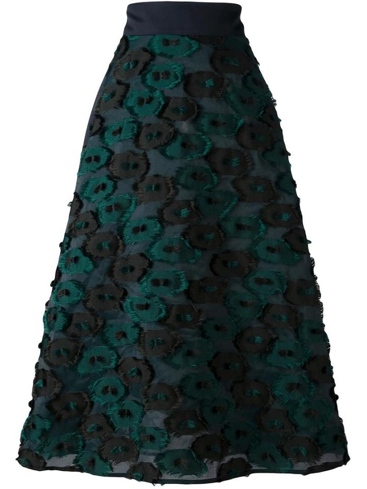 Si Jay Stitched Oval Maxi Skirt, Women's, Size: 40, Blue, Polyester/rayon