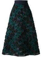 Si Jay Stitched Oval Maxi Skirt, Women's, Size: 40, Blue, Polyester/rayon