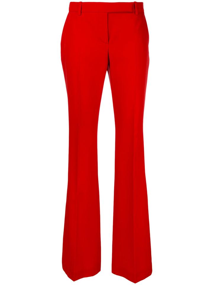 Alexander Mcqueen Tailored Flared Trousers, Women's, Size: 44, Red, Virgin Wool/cupro