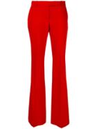 Alexander Mcqueen Tailored Flared Trousers, Women's, Size: 44, Red, Virgin Wool/cupro