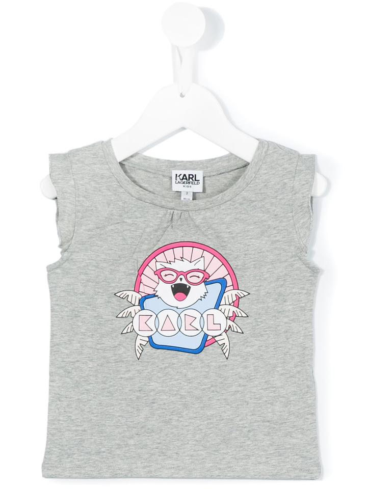 Karl Lagerfeld Kids - Printed T-shirt - Kids - Cotton/spandex/elastane - 24 Mth, Grey