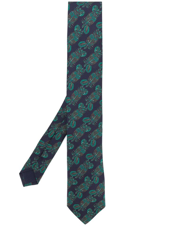 Prada Pineapple Print Tie - Blue
