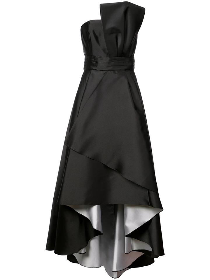 Sachin & Babi Taksim Asymmetric Flared Gown - Black