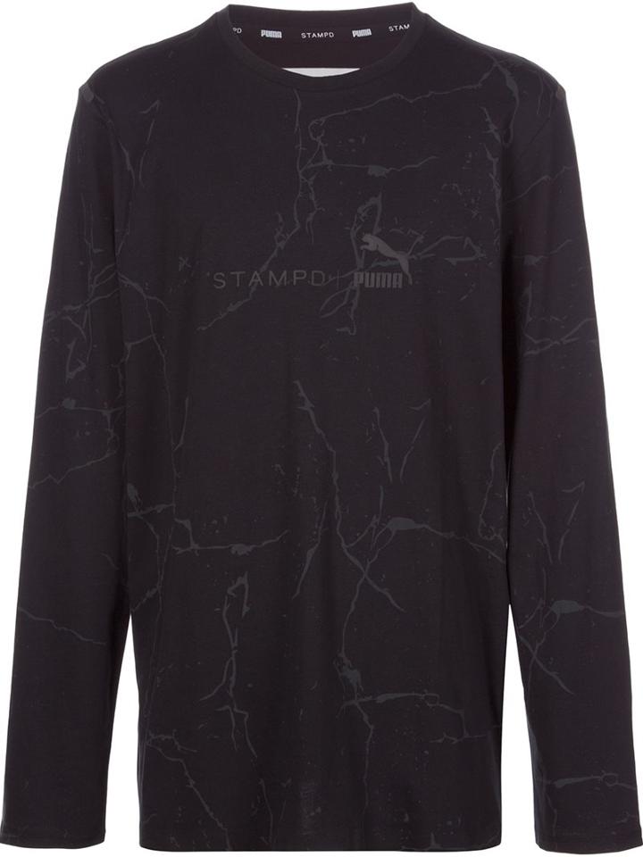 Stampd 'puma X Stampd' Cracked Mud Print Sweatshirt, Men's, Size: Small, Black, Cotton/polyester/polyurethane