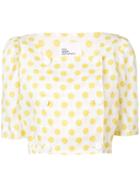 Lisa Marie Fernandez Polka-dot Cropped Blouse - Yellow & Orange