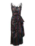 Attico Striped Midi Dress - Black