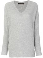 Incentive! Cashmere V-neck Sweater - Grey