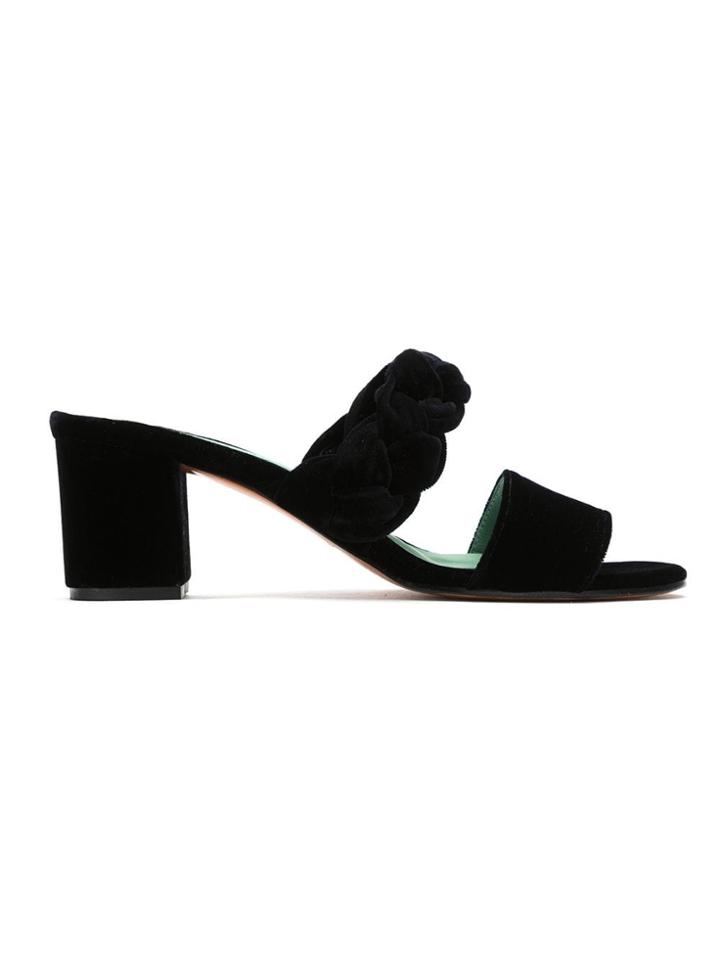 Blue Bird Shoes Velvet Thais Mules - Black