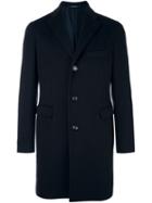 Tagliatore Single Breasted Coat, Men's, Size: 48, Blue, Cupro/cashmere