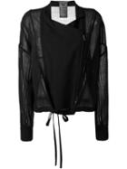 Ann Demeulemeester Sheer Sleeves Jacket, Women's, Size: 40, Black, Cotton/nylon/viscose/virgin Wool