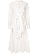 Le Ciel Bleu Waist-tie Shirt Dress - White