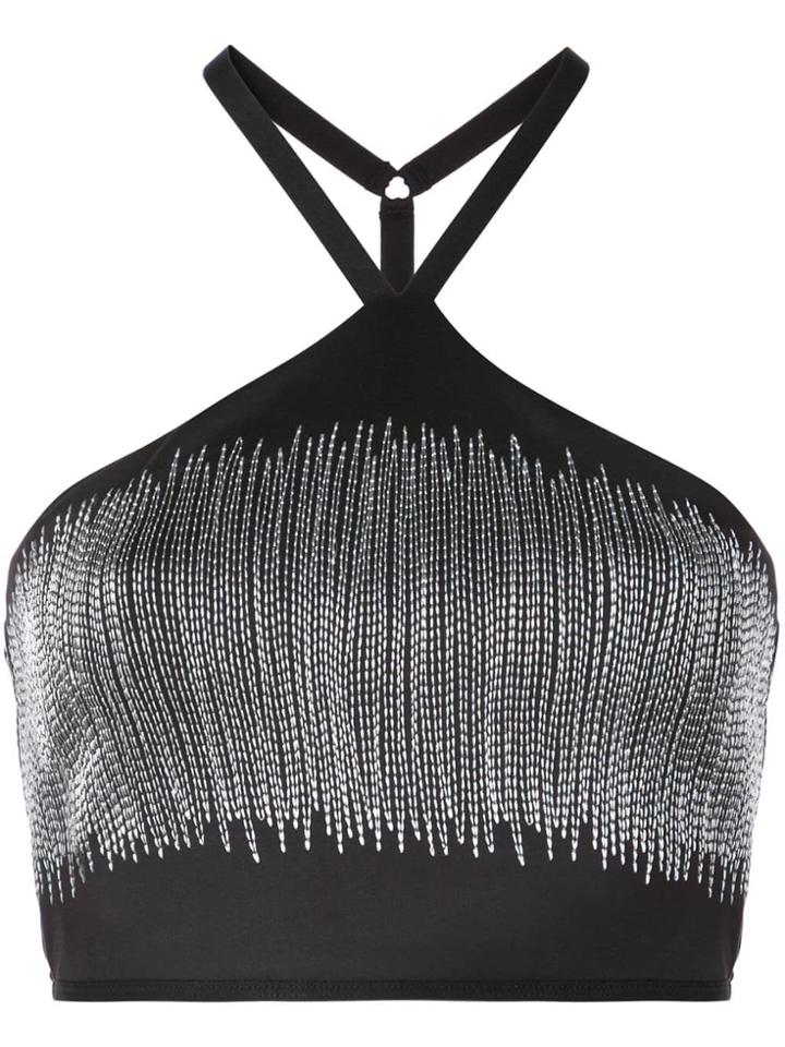 Koral Embroidered Crop Top - Black