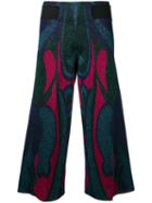 Circus Hotel - Patterned Cropped Trousers - Women - Polyester/viscose - 42, Blue, Polyester/viscose