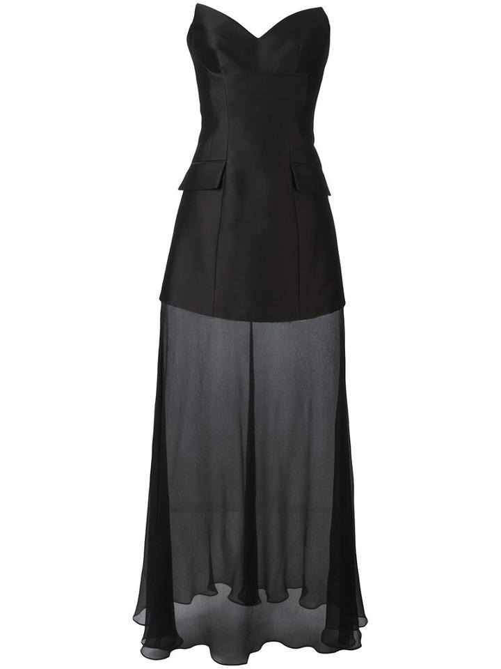 Stella Mccartney - Corset Mesh Gown - Women - Silk/cotton/polyester/viscose - 40, Black, Silk/cotton/polyester/viscose