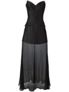Stella Mccartney - Corset Mesh Gown - Women - Silk/cotton/polyester/viscose - 40, Black, Silk/cotton/polyester/viscose