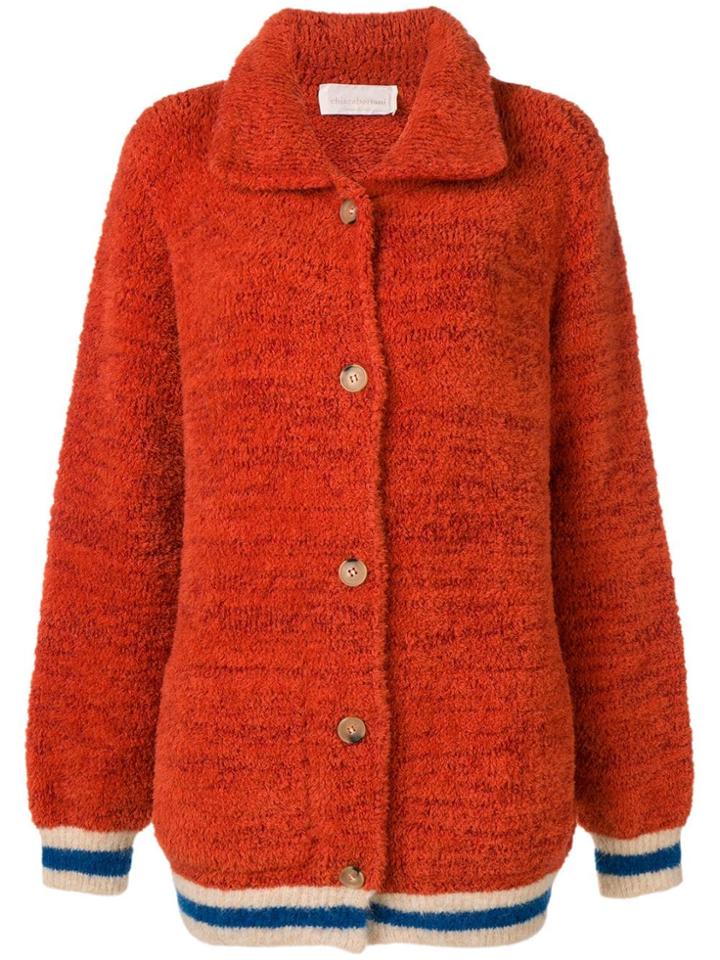 Chiara Bertani Oversized Knitted Cardigan - Orange