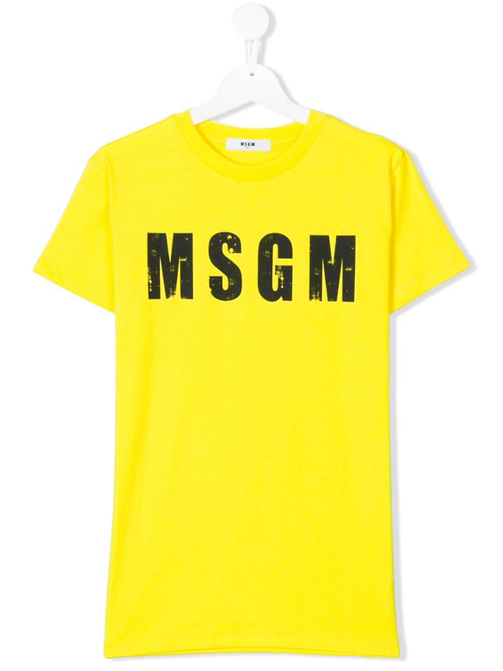 Msgm Kids Logo T-shirt - Yellow & Orange