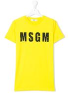 Msgm Kids Logo T-shirt - Yellow & Orange